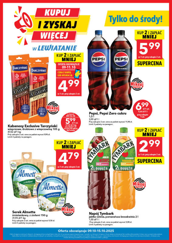 LEWIATAN - gazetka promocyjna Kupuj i zyskaj więcej od czwartku 09.10 do środy 15.10