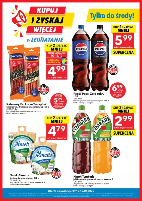 LEWIATAN - gazetka promocyjna Kupuj i zyskaj więcej od czwartku 09.10 do środy 15.10