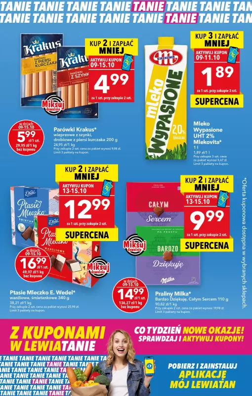 LEWIATAN - gazetka promocyjna Z kuponami w Lewiatanie od czwartku 09.10 do środy 15.10