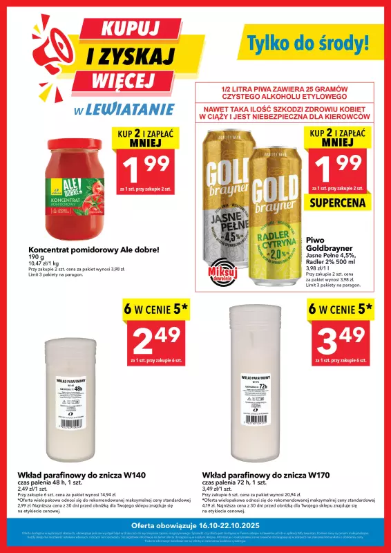 LEWIATAN - gazetka promocyjna Kupuj i zyskaj więcej od czwartku 16.10 do środy 22.10