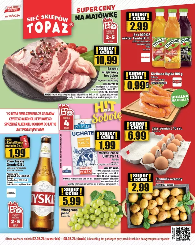 TOPAZ - gazetka promocyjna Gazetka od czwartku 02.05 do środy 08.05