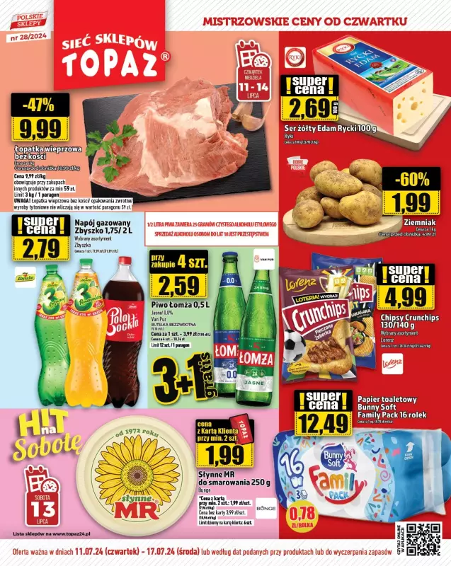 TOPAZ - gazetka promocyjna Gazetka od czwartku 11.07 do środy 17.07