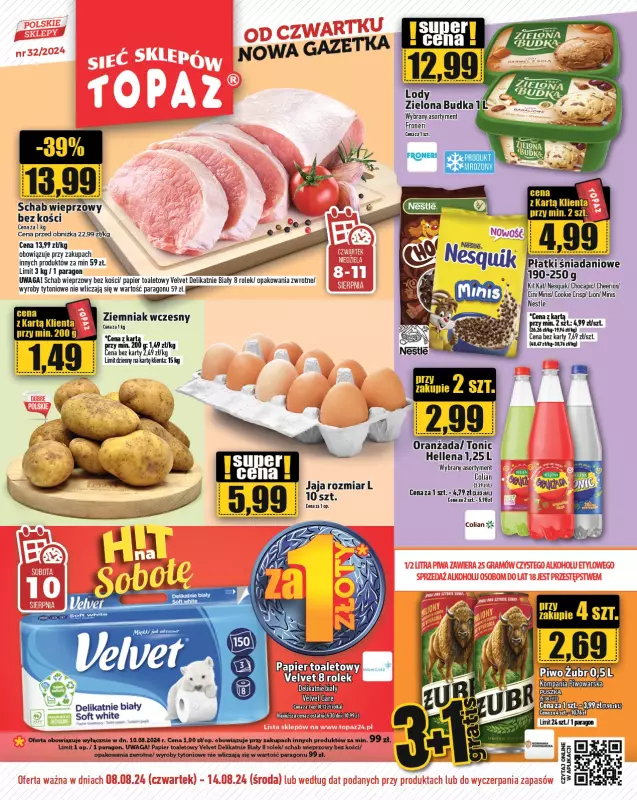 TOPAZ - gazetka promocyjna Gazetka od czwartku 08.08 do środy 14.08