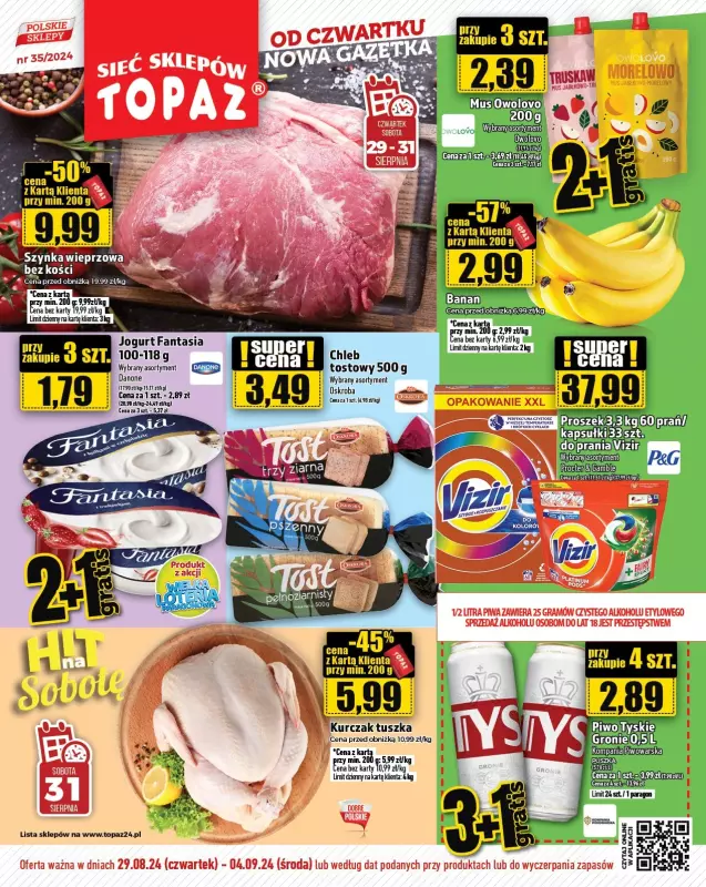 TOPAZ - gazetka promocyjna Gazetka od czwartku 29.08 do środy 04.09