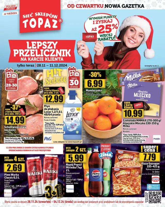 TOPAZ - gazetka promocyjna Gazetka od czwartku 28.11 do środy 04.12