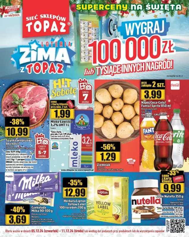 TOPAZ - gazetka promocyjna Gazetka od czwartku 05.12 do środy 11.12