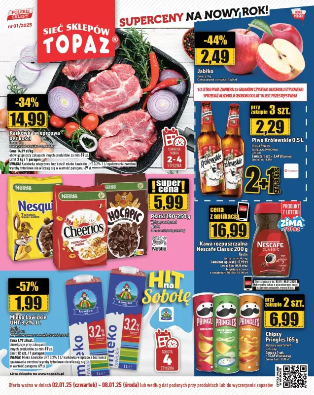 TOPAZ - gazetka promocyjna Gazetka od czwartku 02.01 do środy 08.01