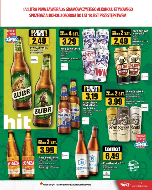 TOPAZ - gazetka promocyjna Gazetka od czwartku 09.01 do środy 15.01 - strona 21