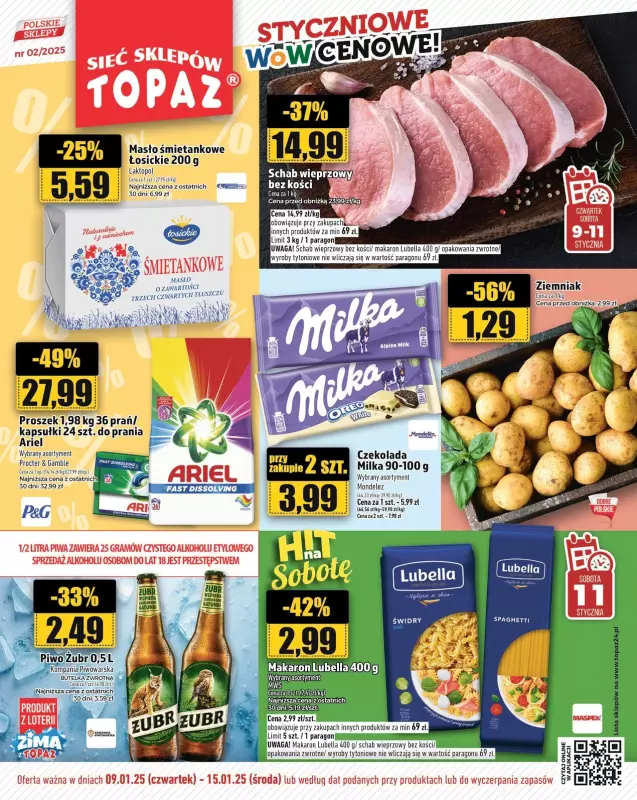 TOPAZ - gazetka promocyjna Gazetka od czwartku 09.01 do środy 15.01