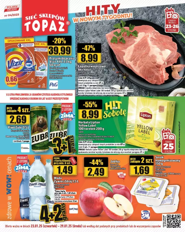 TOPAZ - gazetka promocyjna Gazetka od czwartku 23.01 do środy 29.01