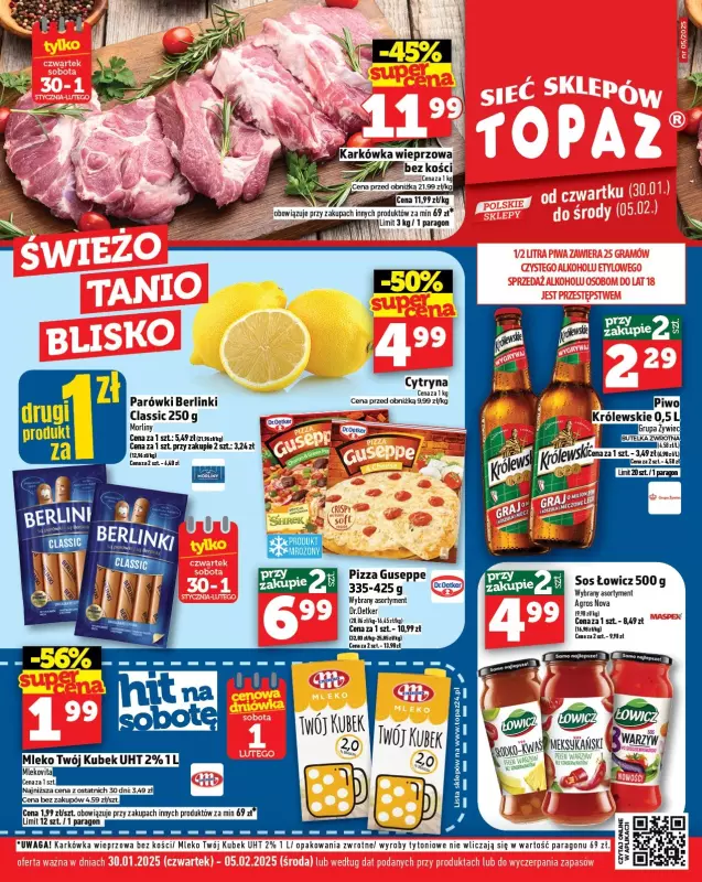 TOPAZ - gazetka promocyjna Gazetka od czwartku 30.01 do środy 05.02