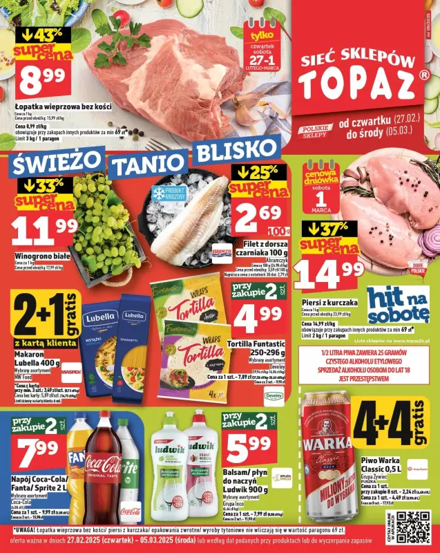 TOPAZ - gazetka promocyjna Gazetka od czwartku 27.02 do środy 05.03