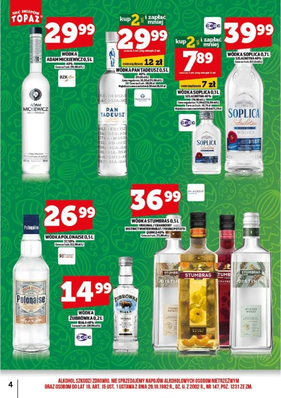 TOPAZ - gazetka promocyjna Gazetka alkoholowa od wtorku 08.04 do środy 30.04 - strona 4