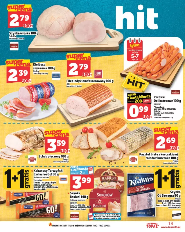 TOPAZ - gazetka promocyjna Gazetka od piątku 02.05 do środy 07.05 - strona 13