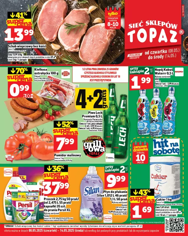 TOPAZ - gazetka promocyjna Gazetka od czwartku 08.05 do środy 14.05