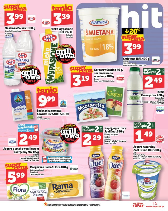 TOPAZ - gazetka promocyjna Gazetka od czwartku 15.05 do środy 21.05 - strona 15
