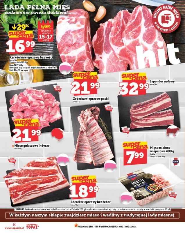 TOPAZ - gazetka promocyjna Gazetka od czwartku 15.05 do środy 21.05 - strona 8