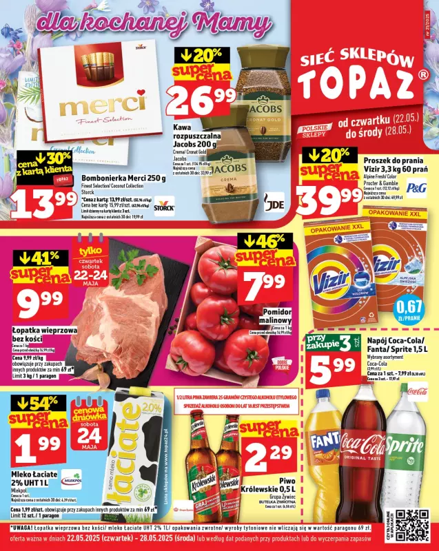 TOPAZ - gazetka promocyjna Gazetka od czwartku 22.05 do środy 28.05
