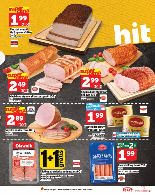 TOPAZ - gazetka promocyjna Gazetka od czwartku 22.05 do środy 28.05 - strona 13