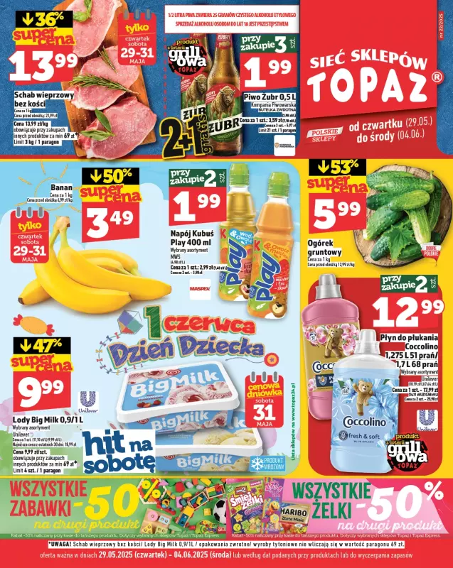 TOPAZ - gazetka promocyjna Gazetka od czwartku 29.05 do środy 04.06