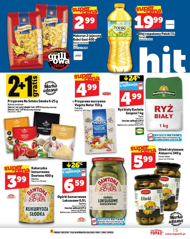 TOPAZ - gazetka promocyjna Gazetka od czwartku 05.06 do środy 11.06 - strona 15