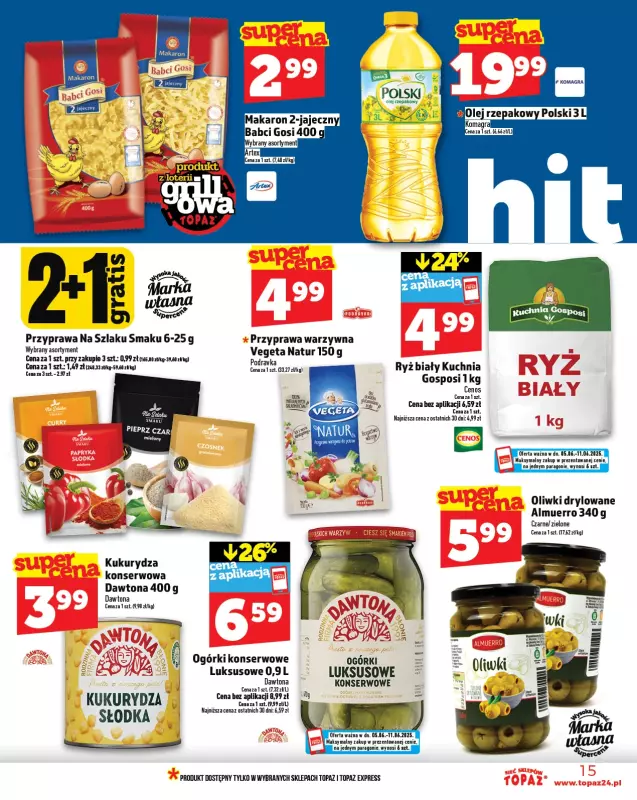 TOPAZ - gazetka promocyjna Gazetka od czwartku 05.06 do środy 11.06 - strona 15