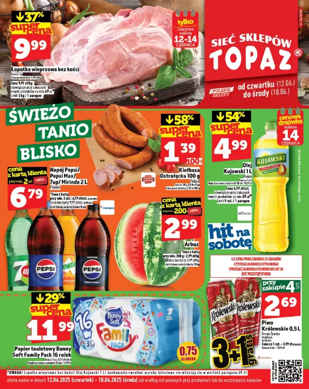 TOPAZ - gazetka promocyjna Gazetka od czwartku 12.06 do środy 18.06