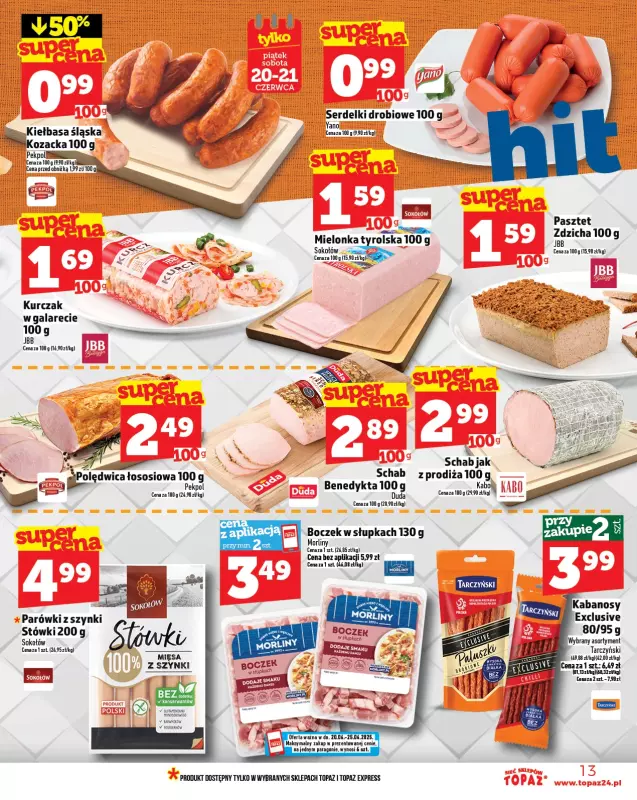TOPAZ - gazetka promocyjna Gazetka od piątku 20.06 do środy 25.06 - strona 13
