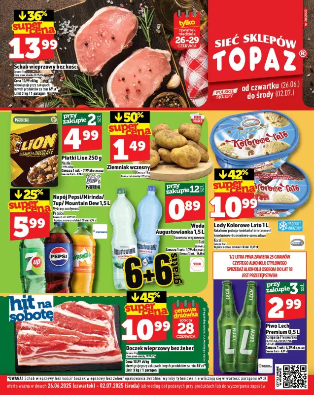 TOPAZ - gazetka promocyjna Gazetka od czwartku 26.06 do środy 02.07