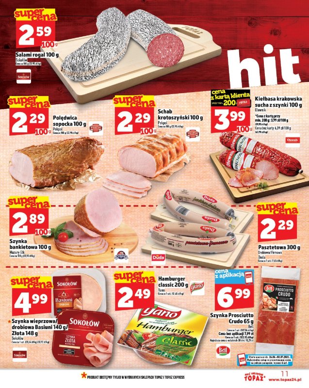 TOPAZ - gazetka promocyjna Gazetka od czwartku 26.06 do środy 02.07 - strona 11