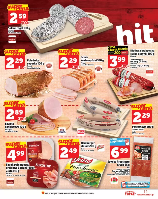 TOPAZ - gazetka promocyjna Gazetka od czwartku 26.06 do środy 02.07 - strona 11
