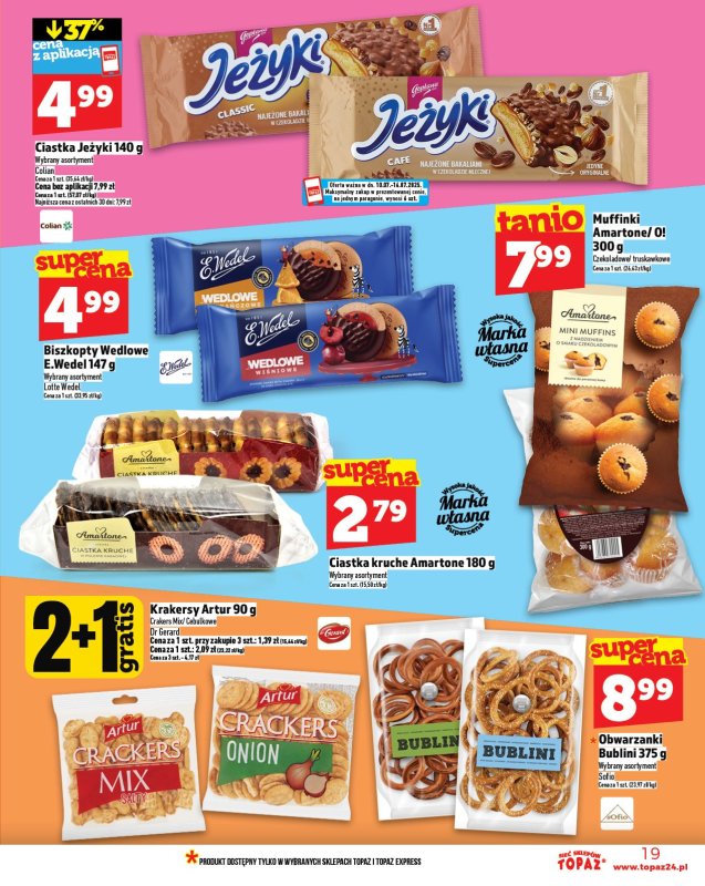 TOPAZ - gazetka promocyjna Gazetka od czwartku 10.07 do środy 16.07 - strona 19