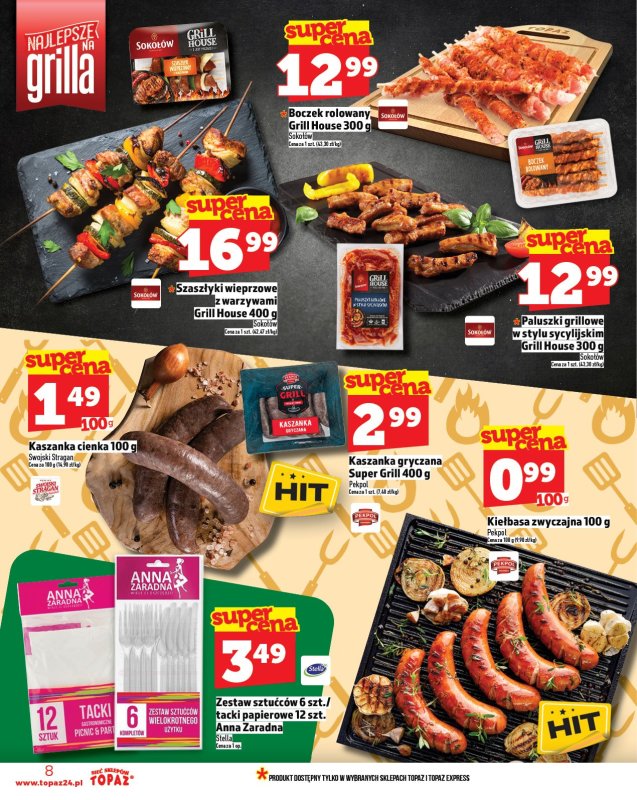 TOPAZ - gazetka promocyjna Gazetka od czwartku 10.07 do środy 16.07 - strona 8