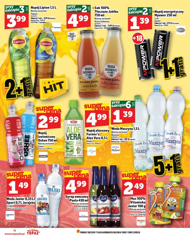 TOPAZ - gazetka promocyjna Gazetka od czwartku 10.07 do środy 16.07 - strona 4
