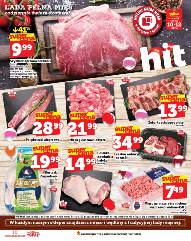 TOPAZ - gazetka promocyjna Gazetka od czwartku 10.07 do środy 16.07 - strona 10