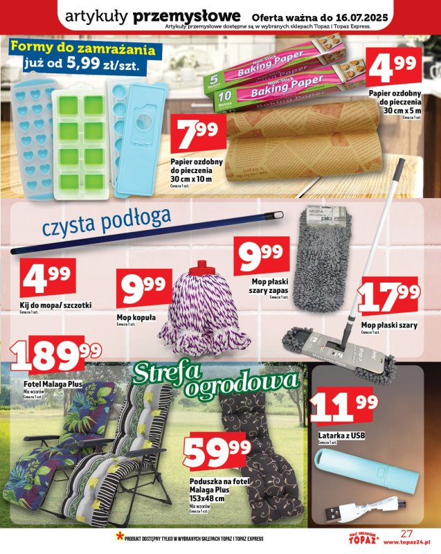 TOPAZ - gazetka promocyjna Gazetka od czwartku 10.07 do środy 16.07 - strona 27