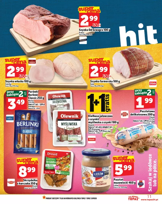 TOPAZ - gazetka promocyjna Gazetka od czwartku 17.07 do środy 23.07 - strona 11