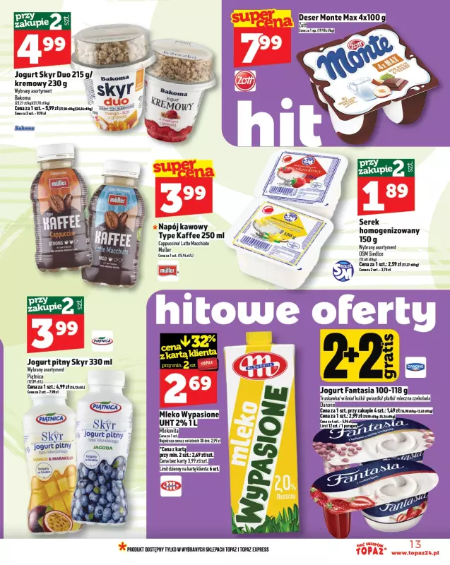 TOPAZ - gazetka promocyjna Gazetka od czwartku 17.07 do środy 23.07 - strona 13