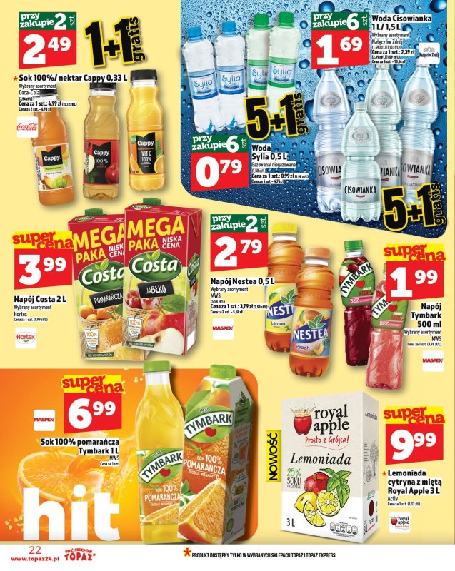 TOPAZ - gazetka promocyjna Gazetka od czwartku 17.07 do środy 23.07 - strona 22