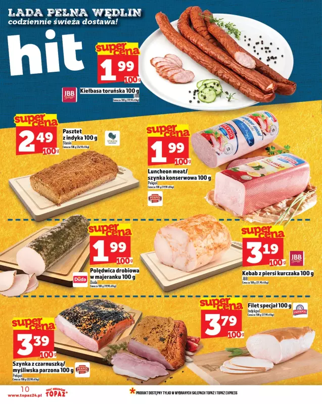 TOPAZ - gazetka promocyjna Gazetka od czwartku 17.07 do środy 23.07 - strona 10