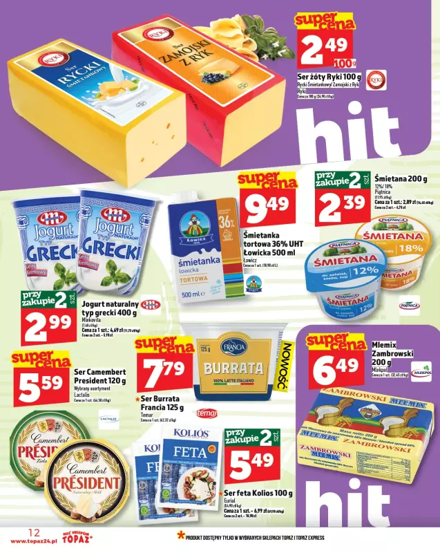 TOPAZ - gazetka promocyjna Gazetka od czwartku 17.07 do środy 23.07 - strona 12