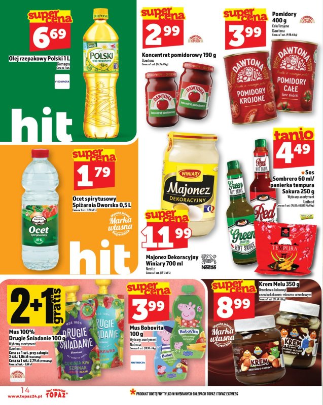TOPAZ - gazetka promocyjna Gazetka od czwartku 17.07 do środy 23.07 - strona 14