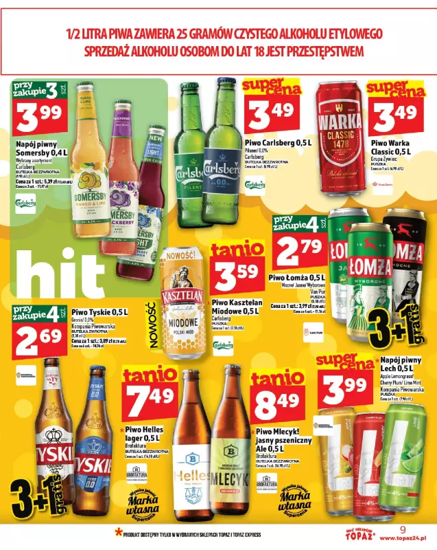 TOPAZ - gazetka promocyjna Gazetka od czwartku 24.07 do środy 30.07 - strona 9