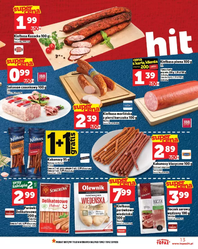 TOPAZ - gazetka promocyjna Gazetka od czwartku 24.07 do środy 30.07 - strona 13