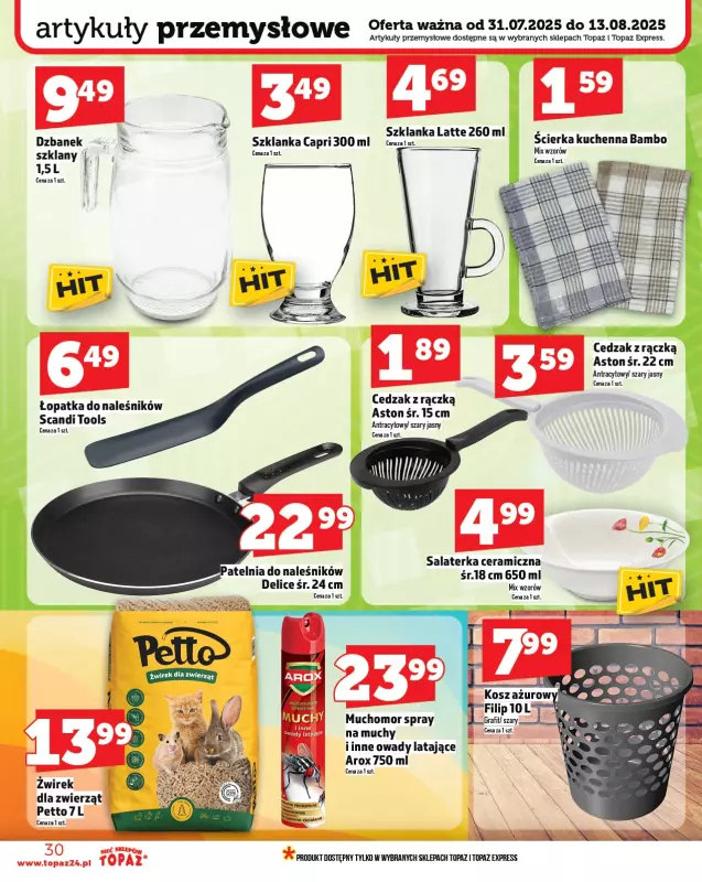 TOPAZ - gazetka promocyjna Gazetka od czwartku 31.07 do środy 06.08 - strona 30