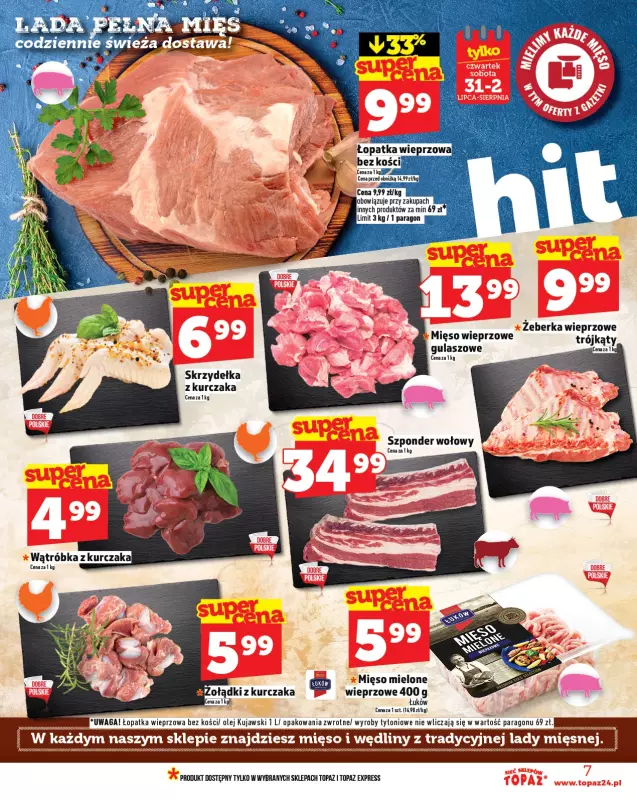 TOPAZ - gazetka promocyjna Gazetka od czwartku 31.07 do środy 06.08 - strona 7