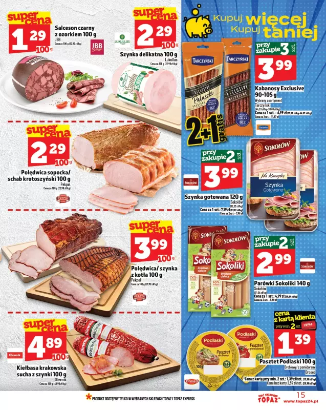 TOPAZ - gazetka promocyjna Gazetka od czwartku 31.07 do środy 06.08 - strona 15