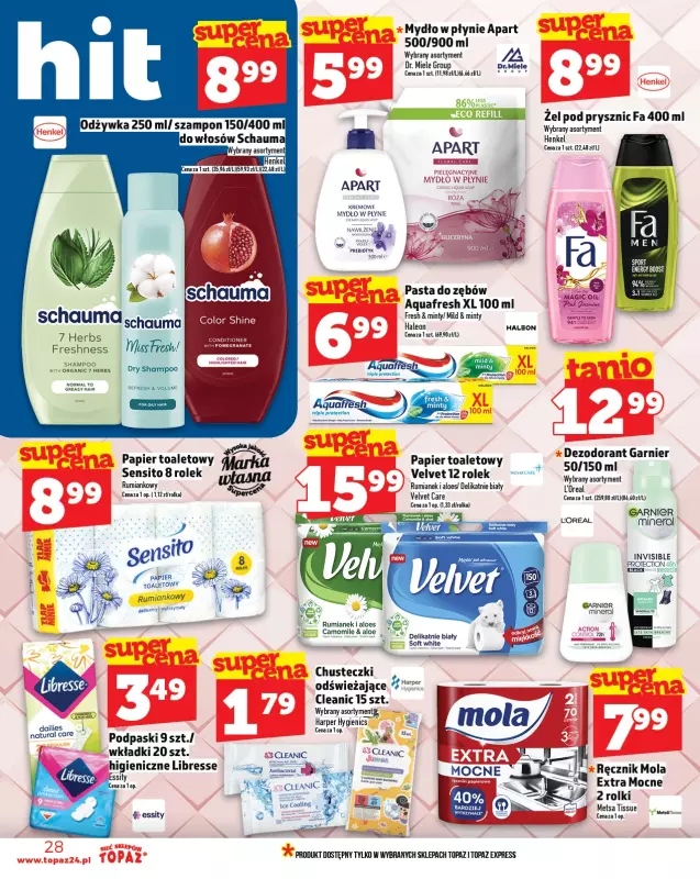 TOPAZ - gazetka promocyjna Gazetka od czwartku 31.07 do środy 06.08 - strona 28