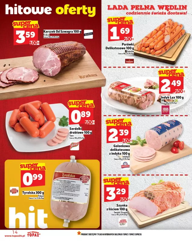 TOPAZ - gazetka promocyjna Gazetka od czwartku 31.07 do środy 06.08 - strona 14