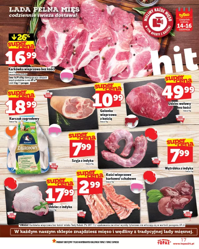 TOPAZ - gazetka promocyjna Gazetka od czwartku 14.08 do środy 20.08 - strona 17